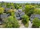 Aerial view of the home showcasing its location and landscaping in a residential neighborhood at 113 Laurel Branch Dr, Cary, NC 27513