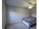 Bedroom featuring a ceiling fan and neutral walls at 113 Laurel Branch Dr, Cary, NC 27513