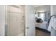 Bright bathroom features a glass-enclosed shower, offering a modern and clean aesthetic at 2156 Monk Dr, Haw River, NC 27258