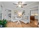 Cozy breakfast nook with built-in seating and a view into the kitchen at 2259 Helena Moriah Rd, Timberlake, NC 27583