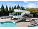 Exterior view of a pool area featuring a water slide and lounge chairs for relaxation at 252 Tyree Trl, Burlington, NC 27215