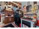 Unique kitchen featuring vintage appliances, exposed beams and a charming stove at 308 S Pearl St, Rocky Mount, NC 27804