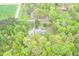 Aerial view of a well-maintained home surrounded by lush greenery and mature trees at 3954 Piney Grove Church Rd, Siler City, NC 27344