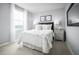 Bright bedroom featuring a bed, carpet flooring, a window, and bedside tables with lamps at 700 Port Charlotte Ct, Sanford, NC 27330