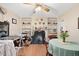 Open dining room featuring wood floors and built in cabinets at 726 Elizabeth Ave, Wake Forest, NC 27587