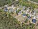 Lovely aerial shot showcases this neighborhood's home and available adjacent lot at 78 Parkview Ln, Lillington, NC 27546
