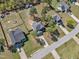 An aerial view highlights property lines, home size, driveway, and street access within a well-maintained neighborhood at 78 Parkview Ln, Lillington, NC 27546