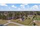 Aerial view of estate home with expansive grassy yard with surrounding mature trees in a private, secluded setting at 80 Greta Ln, Henderson, NC 27537