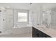 This bathroom features a separate shower, a soaking tub and a spacious countertop at 104 Black Walnut Dr # 202, Garner, NC 27529