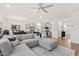 Open-concept living space with a seamless flow between the living room, dining area, and kitchen at 124 Alta Crest Ln, Garner, NC 27529