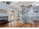 Spacious entryway featuring bamboo floors and a spiral staircase at 1355 Bowling Road, Fuquay Varina, NC 27526
