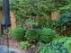 Backyard featuring privacy fence, blooming plants, and mature landscaping for outdoor living and entertaining at 214 Lions Gate Dr, Cary, NC 27518