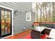 Well-decorated patio with cozy seating and a lovely outdoor view at 218 Archdale Dr, Durham, NC 27707