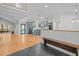Open kitchen design features a breakfast bar and stainless steel appliances at 3518 Travis Ct, Chapel Hill, NC 27516