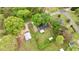 Aerial view of a property with mature trees at 428 Mitchell Ave, Franklinton, NC 27525