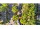 An aerial view of residential buildings surrounded by lush greenery and parking spaces at 541 Oak Run Dr, Raleigh, NC 27606