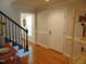 Welcoming foyer with hardwood floors, staircase, and natural light, creating a warm entry at 5531 Autry Rd, Rocky Mount, NC 27803