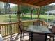 Inviting outdoor deck with dining set, ideal for entertaining or relaxing with a view at 5531 Autry Rd, Rocky Mount, NC 27803