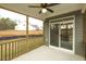 View of the screened-in porch looking out to the backyard and wooded area at 0 Hwy 86, Cedar Grove, NC 27231
