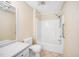 Bathroom area featuring a shower and single sink vanity at 1017 S Second Ave, Siler City, NC 27344