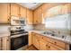Neutral kitchen with stainless steel appliances, countertop space, and wooden cabinetry at 1017 S Second Ave, Siler City, NC 27344