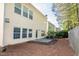 The backyard of this home has a concrete patio and yard with a privacy fence at 104 Mainline Sta, Morrisville, NC 27560