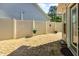 Private brick patio with partial fencing and view of the house at 117 Buena Vista Dr, Cary, NC 27513