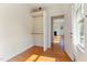 Small bedroom with a closet and hardwood floors at 1308 Wake Forest Rd, Raleigh, NC 27604