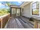 Spacious outdoor deck area with weathered wood and bench seating at 1308 Wake Forest Rd, Raleigh, NC 27604