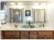 Bathroom features double sinks, marble countertops, and custom mirrors at 132 Crystal Pl, Benson, NC 27504