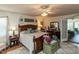 Comfortable main bedroom with a ceiling fan and a large area rug at 132 Crystal Pl, Benson, NC 27504
