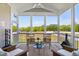Charming screened-in porch with comfortable seating and serene views of the surrounding landscape at 143 Sallyport Ct, Raleigh, NC 27603