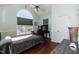 Serene bedroom features vaulted ceilings, a ceiling fan, and great natural light at 212 Mickleson Ridge Dr, Raleigh, NC 27603