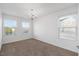 Bedroom showcasing neutral walls, carpet, and chandelier at 3735 Landshire View Ln, Raleigh, NC 27616