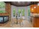 Eat-in kitchen with modern appliances, granite countertops, and a breakfast nook with scenic views at 417 Swans Mill Xing, Raleigh, NC 27614