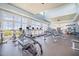 Well-equipped fitness center with modern cardio machines, weights, and large windows for a bright workout space at 595 Legacy Falls N Dr, Chapel Hill, NC 27517