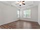 This unfurnished bedroom has great natural light, tray ceilings, and neutral paint to allow your own personal touch at 713 Catherine Lake Ct, Fuquay Varina, NC 27526
