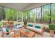 A relaxing sunroom with neutral furnishings, and a great view of the lush outdoor space at 713 Catherine Lake Ct, Fuquay Varina, NC 27526