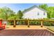 Wide wooden deck with backyard view, and a lovely green fence-line at 101 Vista Brooke Dr, Morrisville, NC 27560