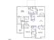 Upstairs floor plan including bedrooms and bathrooms, with dimensions and closet spaces at 108 Berry Mill Ln # 132, Raleigh, NC 27603