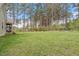 A sprawling backyard with towering pines and play area, perfect for outdoor adventures and tranquility at 115 Mill Run Ln, Sanford, NC 27330