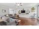 Comfortable living room with hardwood floors, ample seating, and modern decor at 115 Mill Run Ln, Sanford, NC 27330