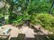 View of backyard area surrounded by trees at 116 Old Maple Ln, Durham, NC 27713