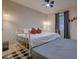 This bedroom features neutral walls, wood-look floors, and stylish decor, creating a comfortable atmosphere at 1536 Dirkson Ct, Cary, NC 27511
