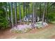 Beautifully landscaped property with colorful azaleas surrounding a charming white home among mature trees at 2001 Virginia Dare Pl, Raleigh, NC 27610