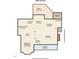 Layout of the first floor featuring a kitchen, dining area, deck and bedrooms at 2001 Virginia Dare Pl, Raleigh, NC 27610