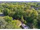 Distant aerial view shows homes within a mature green forest at 216 Burkwood Ln, Raleigh, NC 27609