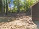 View of a backyard bordering a mature wood, offering a serene natural setting at 216 Burkwood Ln, Raleigh, NC 27609