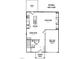 First floor floorplan featuring a garage, living room, kitchen, dining room and patio at 322 Bluejay St, Clayton, NC 27520