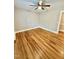 Bedroom featuring hardwood floors, a ceiling fan, and natural light at 508 & 510 Gordon St, Roxboro, NC 27573